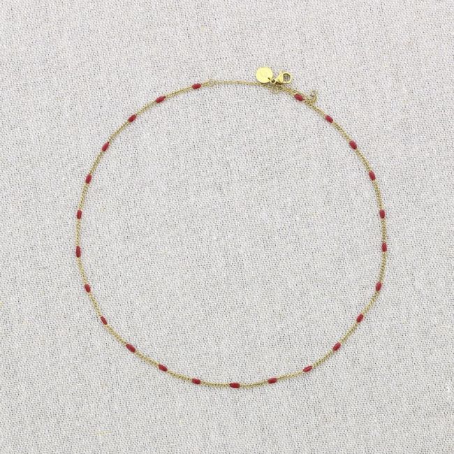 STEEL ENAMEL SHORT NECKLACE