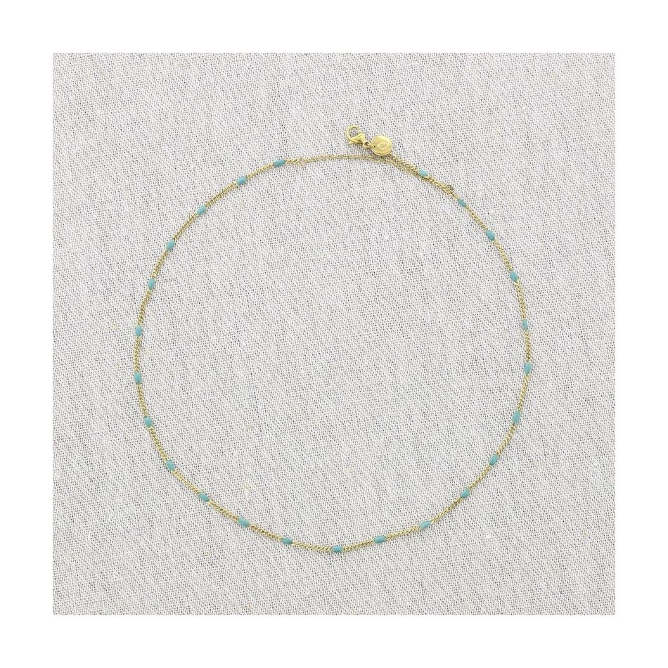 STEEL ENAMEL SHORT NECKLACE
