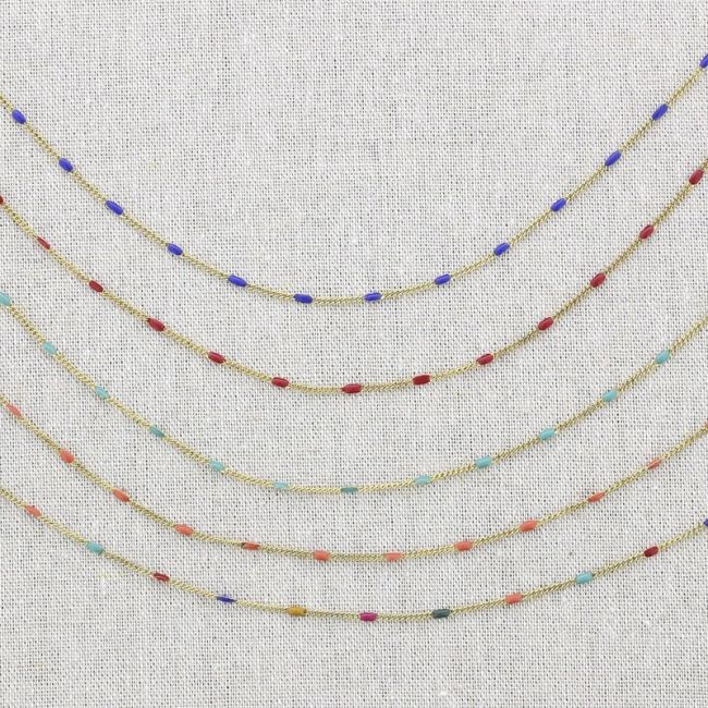 STEEL ENAMEL SHORT NECKLACE