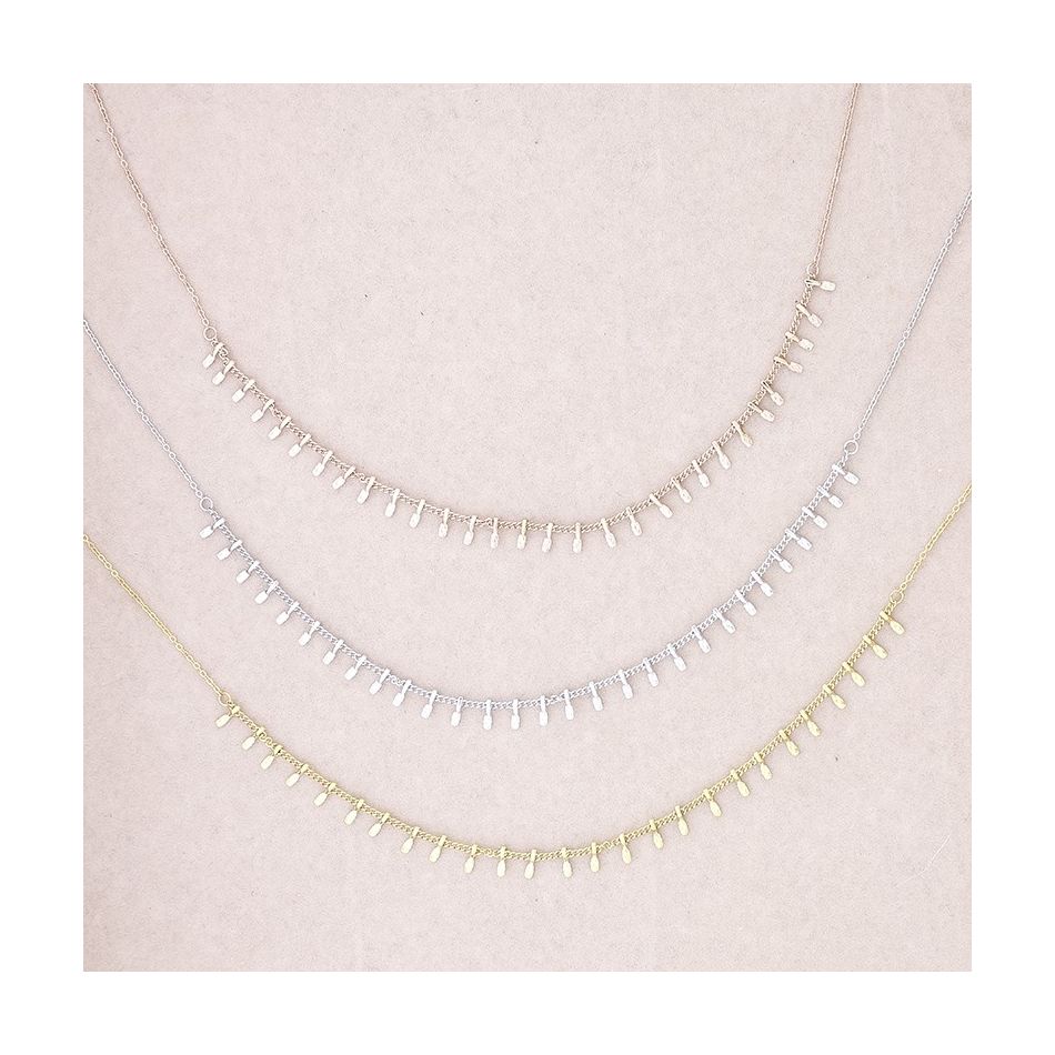 STICK PENDANTS STEEL SHORT NECKLACE