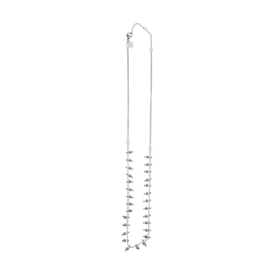 STEEL SHORT NECKLACE WITH BALLS PENDANTS