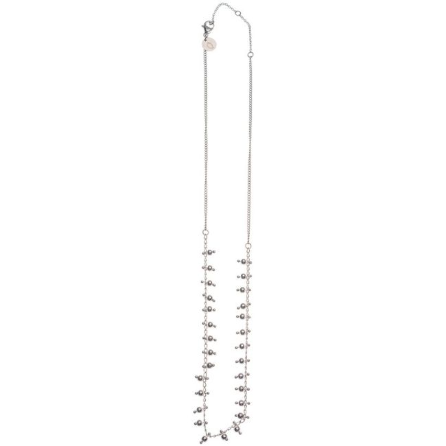 STEEL SHORT NECKLACE WITH BALLS PENDANTS