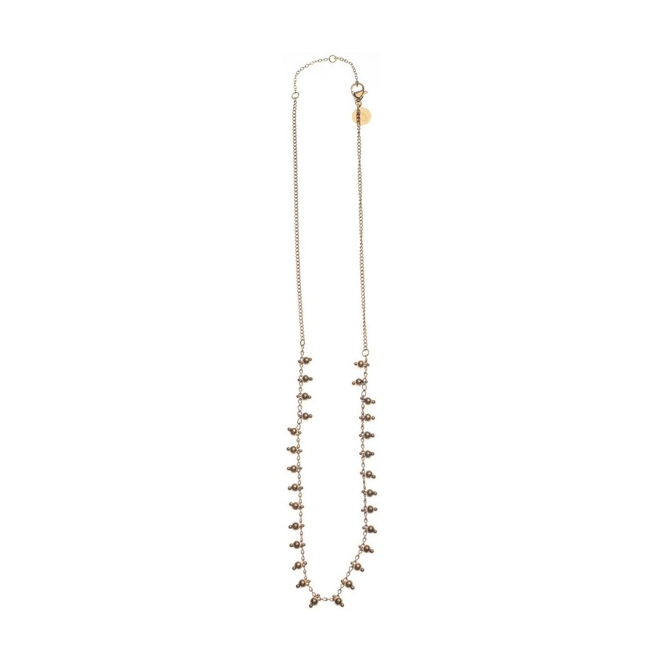 STEEL SHORT NECKLACE WITH BALLS PENDANTS