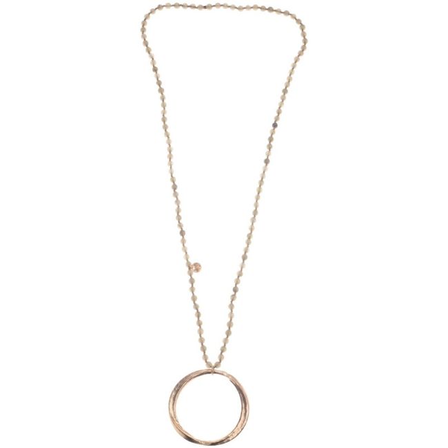 COLLAR LARGO PIEDRAS COLGANTE ANILLA METAL