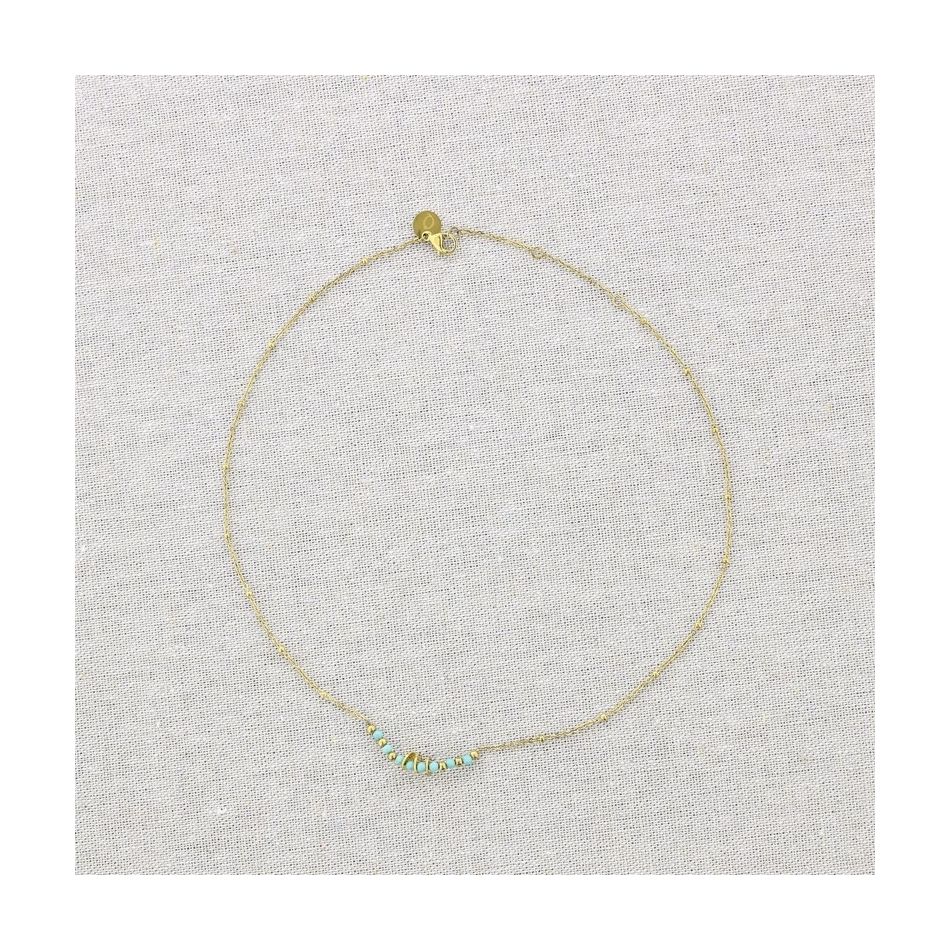 STONE STEEL SHORT NECKLACE