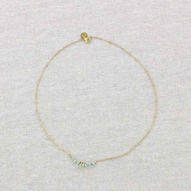 STONE STEEL SHORT NECKLACE