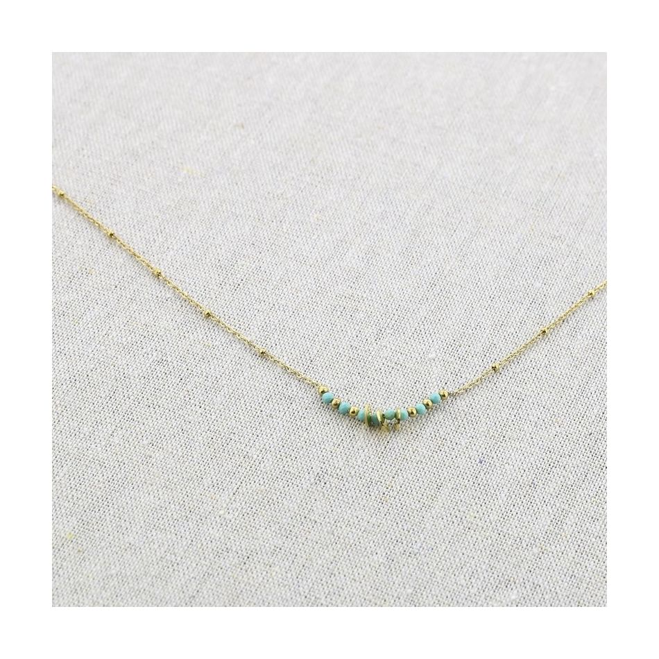 STONE STEEL SHORT NECKLACE