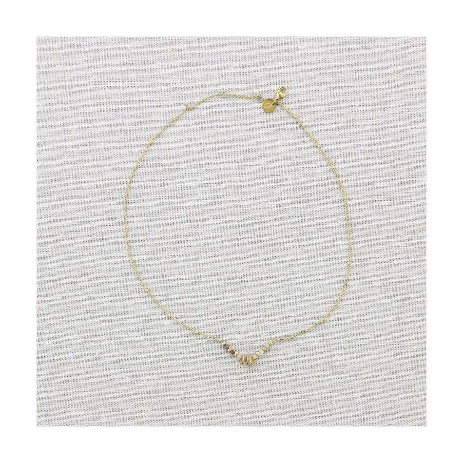 STONE STEEL SHORT NECKLACE