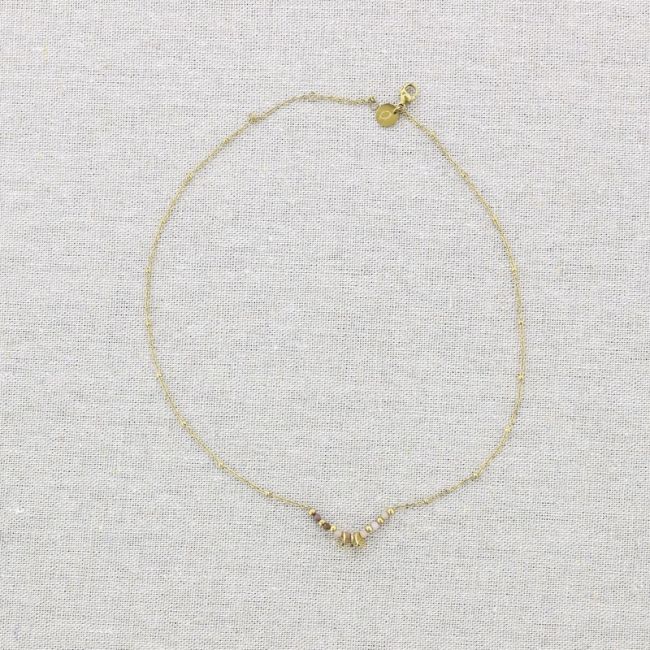 STONE STEEL SHORT NECKLACE