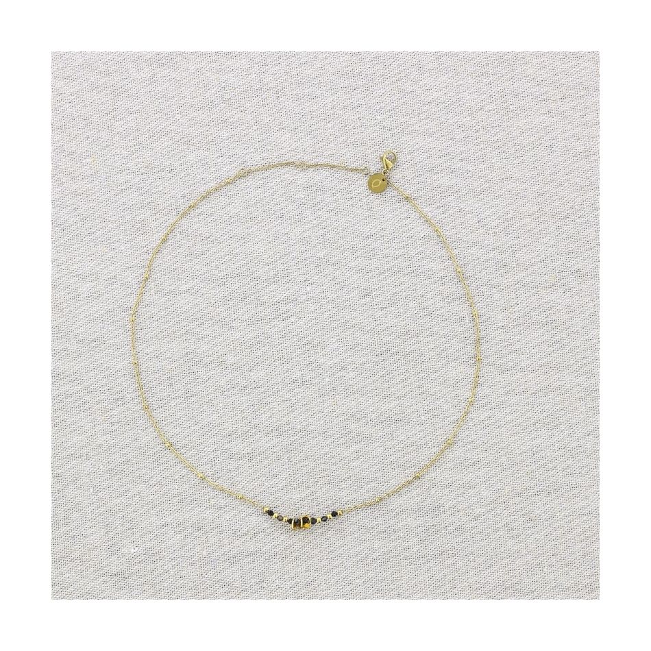 STONE STEEL SHORT NECKLACE