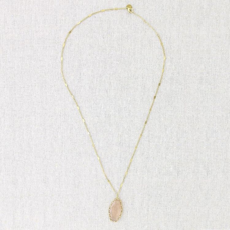 STEEL NECKLACE WITH FACETED GLASS PENDANT CM 2