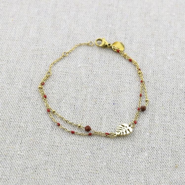 PULSERA ACERO DOBLE HOJA COSTILLA DE ADÁN