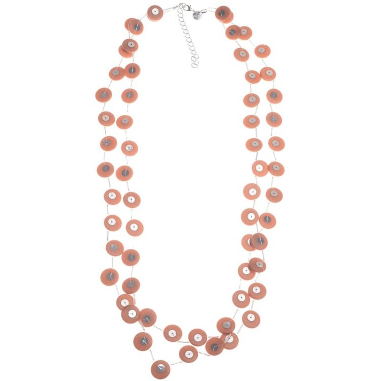 COLLAR LARGO ARANDELAS RESINA LENTEJUELAS