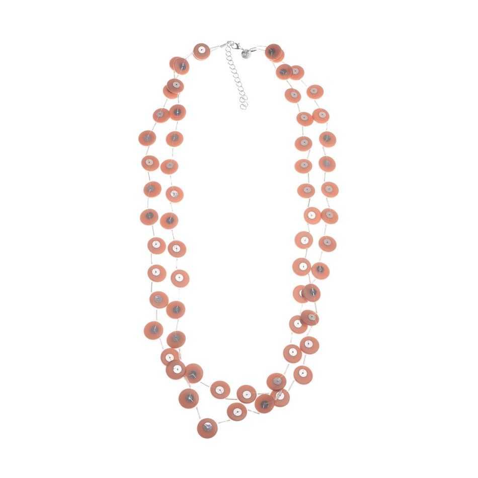 COLLAR LARGO ARANDELAS RESINA LENTEJUELAS