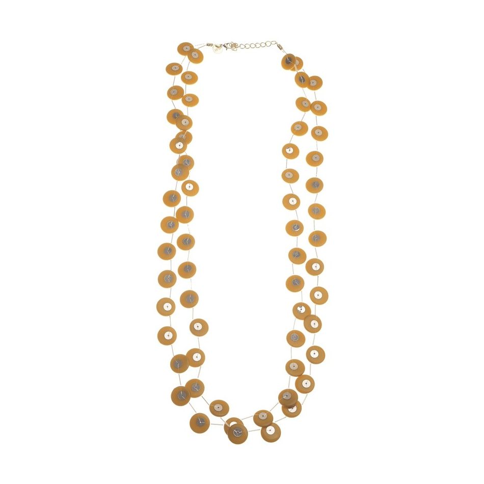 COLLAR LARGO ARANDELAS RESINA LENTEJUELAS