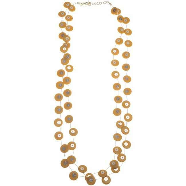 COLLAR LARGO ARANDELAS RESINA LENTEJUELAS