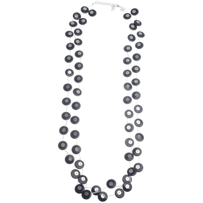 COLLAR LARGO ARANDELAS RESINA LENTEJUELAS