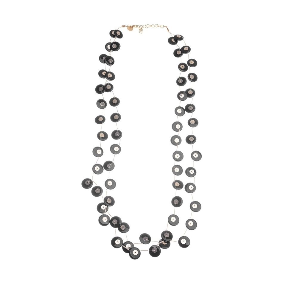 COLLAR LARGO ARANDELAS RESINA LENTEJUELAS