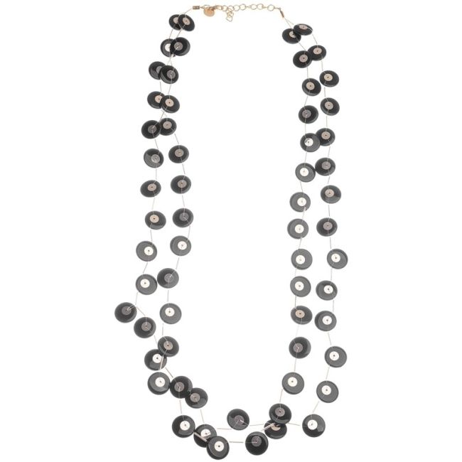 COLLAR LARGO ARANDELAS RESINA LENTEJUELAS