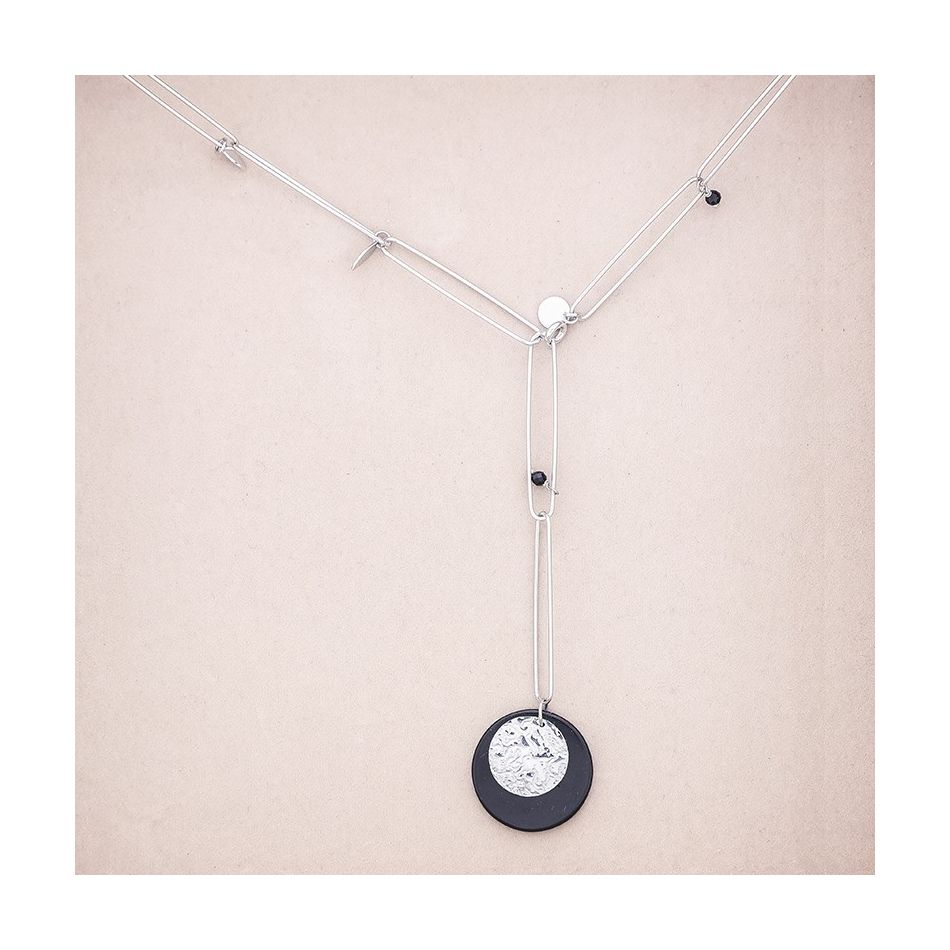 STONE PENDANT STEEL NECKLACE