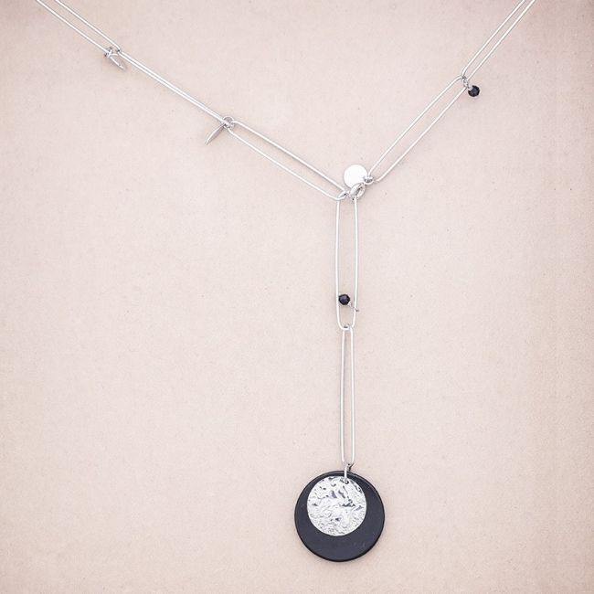 COLLAR ACERO COLGANTE PIEDRA