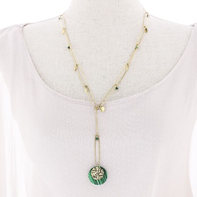 COLLAR ACERO COLGANTE PIEDRA