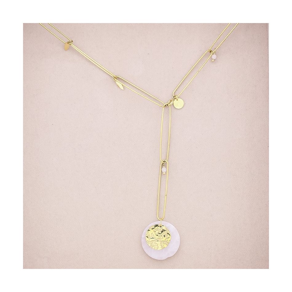 COLLAR ACERO COLGANTE PIEDRA