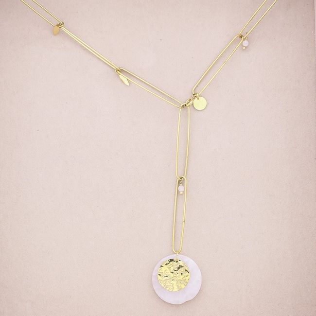 STONE PENDANT STEEL NECKLACE