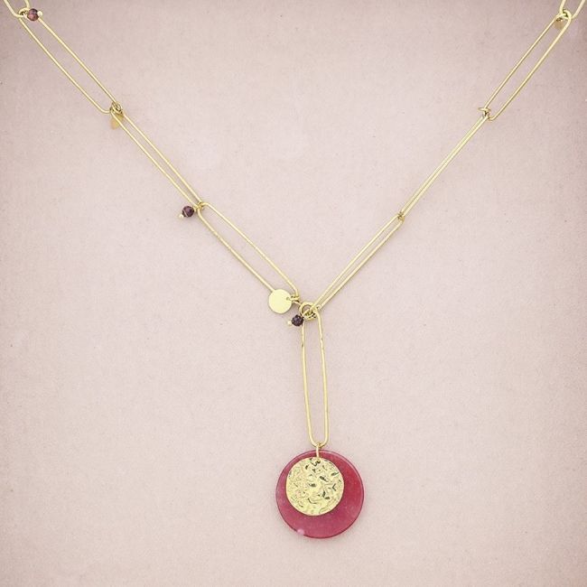 STONE PENDANT STEEL NECKLACE