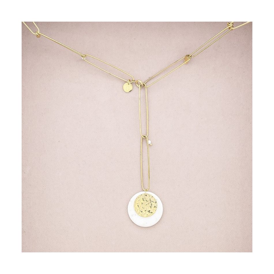 COLLAR ACERO COLGANTE PIEDRA