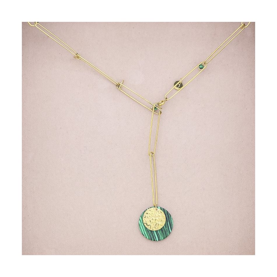 STONE PENDANT STEEL NECKLACE