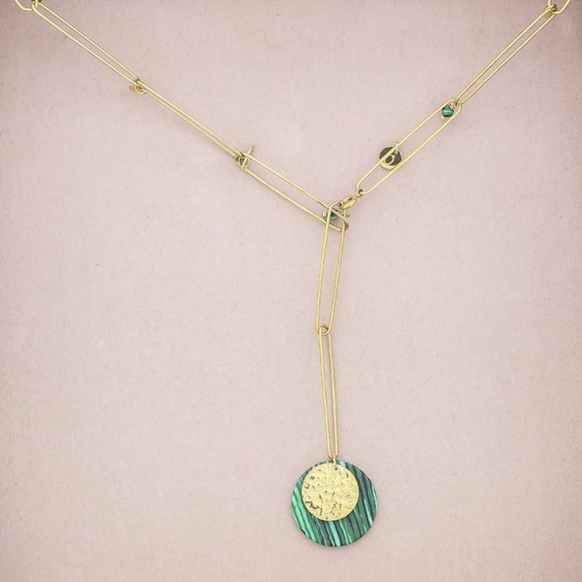 COLLAR ACERO COLGANTE PIEDRA