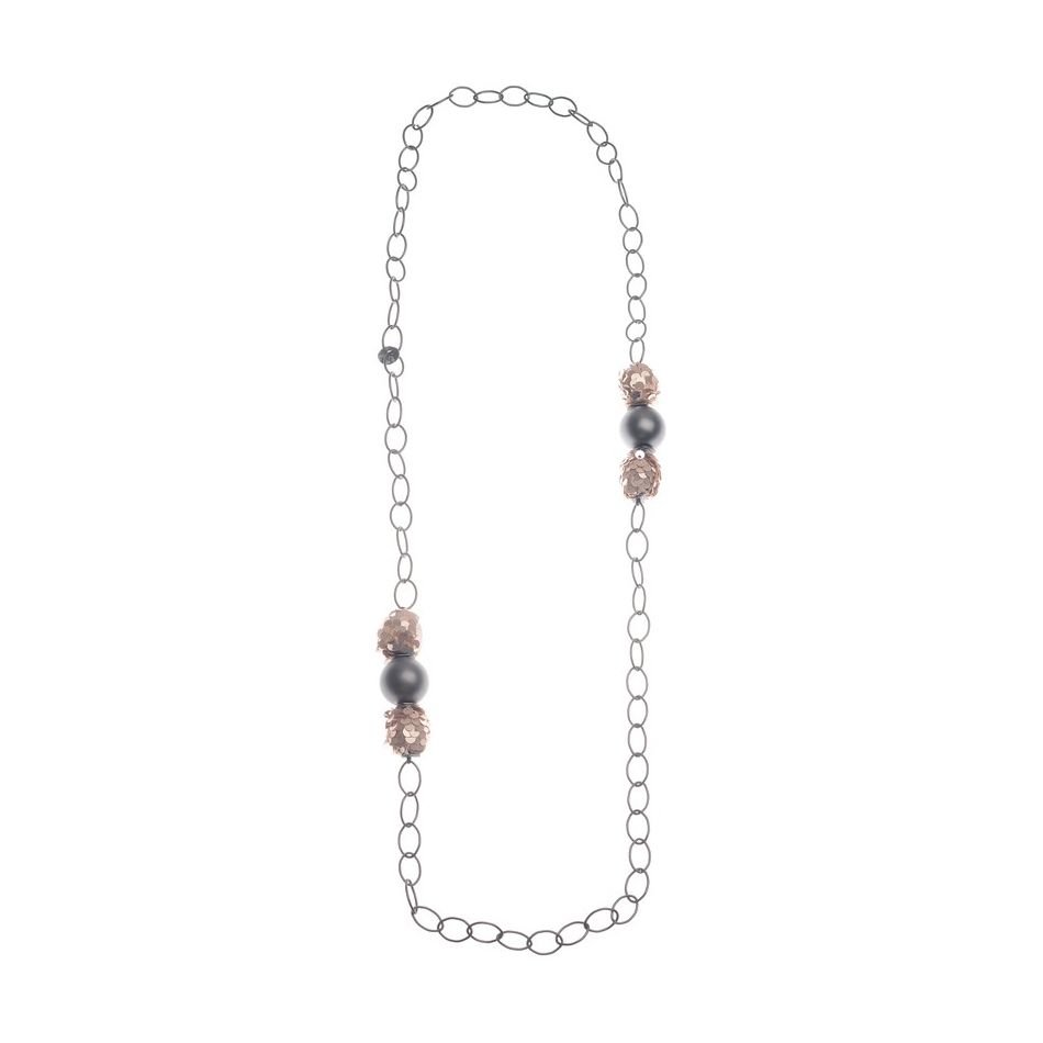 COLLAR LARGO CADENA CUENTAS LENTEJUELA