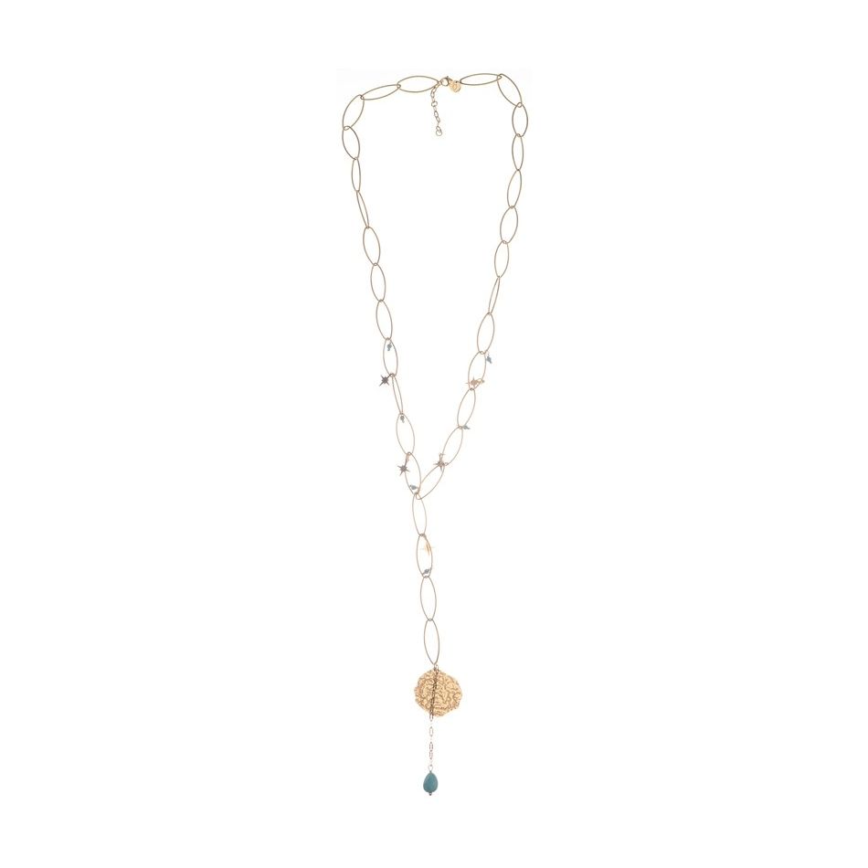 STEEL MEDAL PENDANT NECKLACE