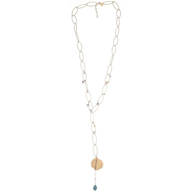STEEL MEDAL PENDANT NECKLACE