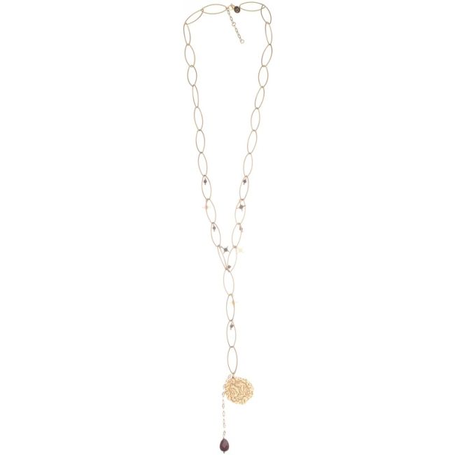 STEEL MEDAL PENDANT NECKLACE