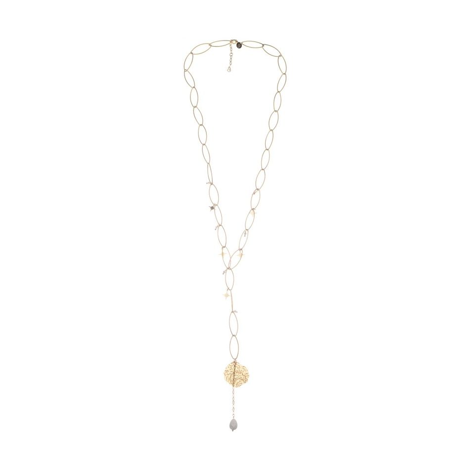 STEEL MEDAL PENDANT NECKLACE