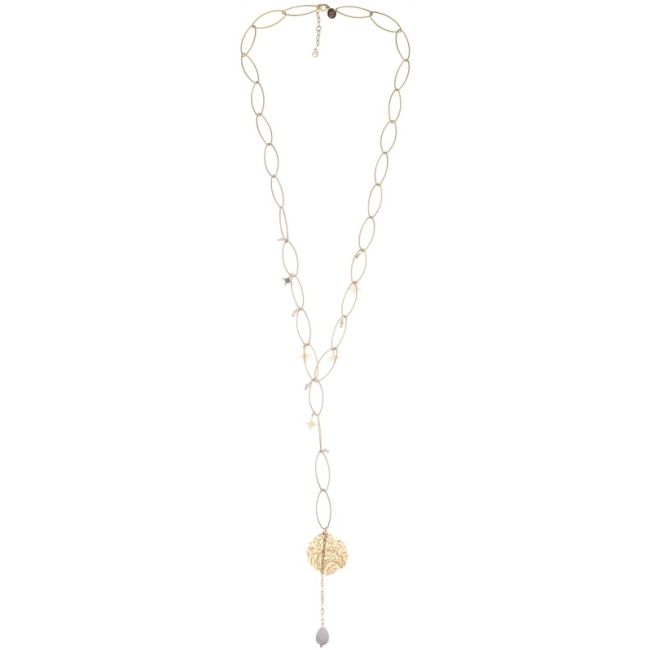 STEEL MEDAL PENDANT NECKLACE