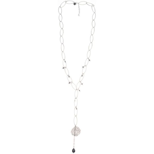 STEEL MEDAL PENDANT NECKLACE