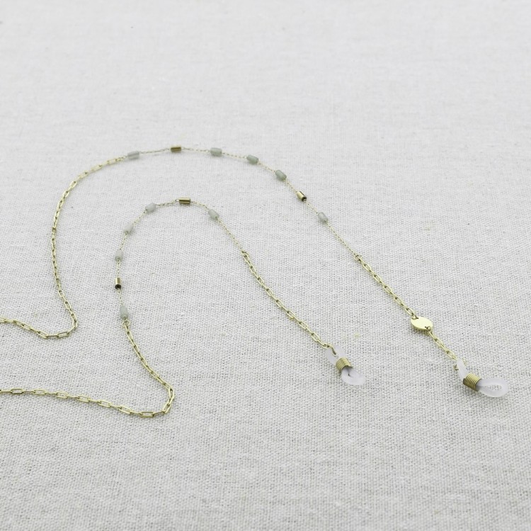 COLLAR ACERO CUELGA GAFAS PIEDRAS