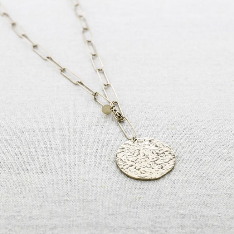 COLLAR ACERO COLGANTE MEDALLA