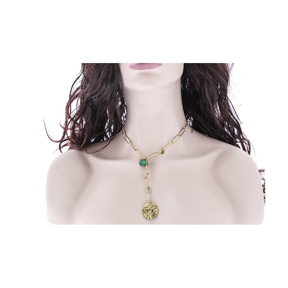 COLLAR ACERO COLGANTE MONEDA