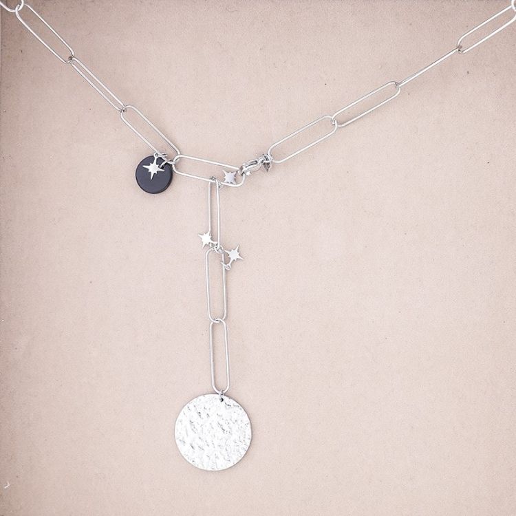 COLLAR ACERO COLGANTE MONEDA 2