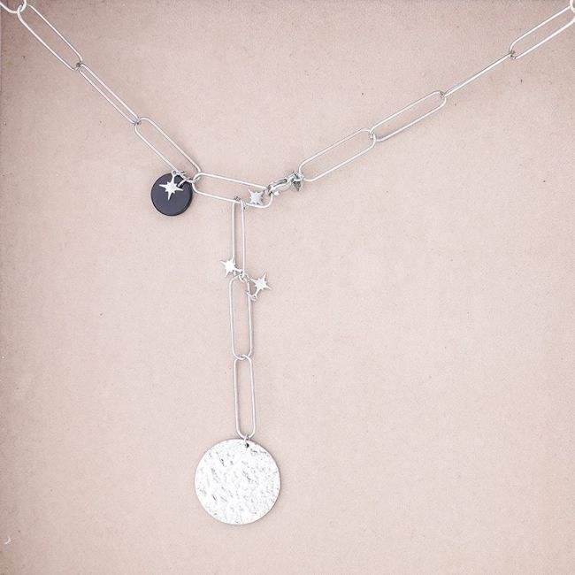 COLLAR ACERO COLGANTE MONEDA