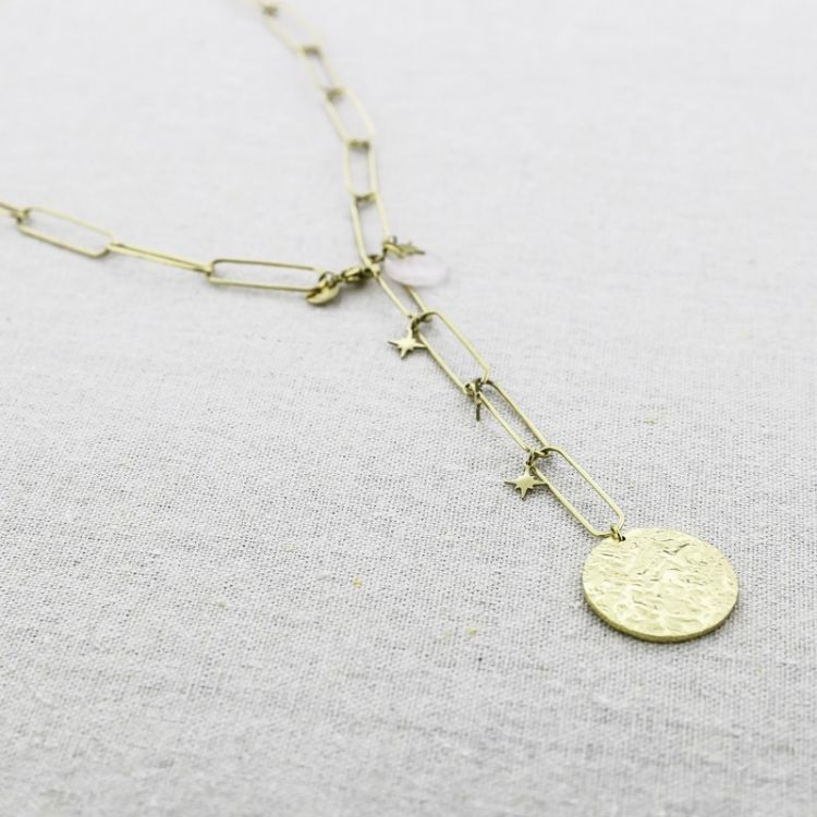 COLLAR ACERO COLGANTE MONEDA