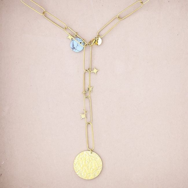 COLLAR ACERO COLGANTE MONEDA