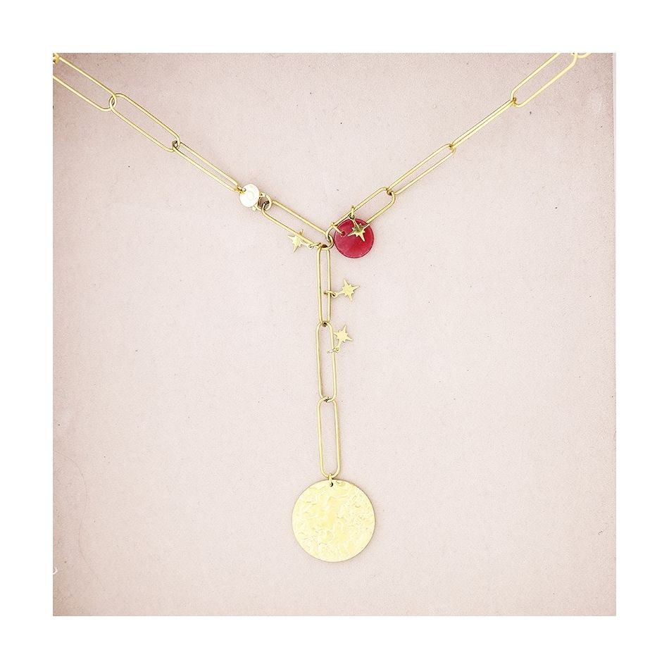 COLLAR ACERO COLGANTE MONEDA