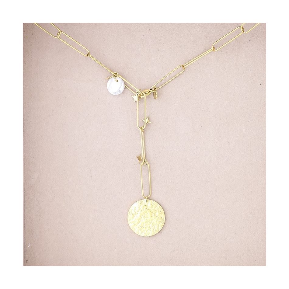 COLLAR ACERO COLGANTE MONEDA