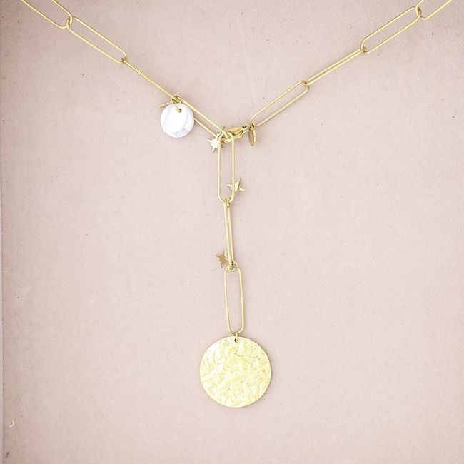 COLLAR ACERO COLGANTE MONEDA