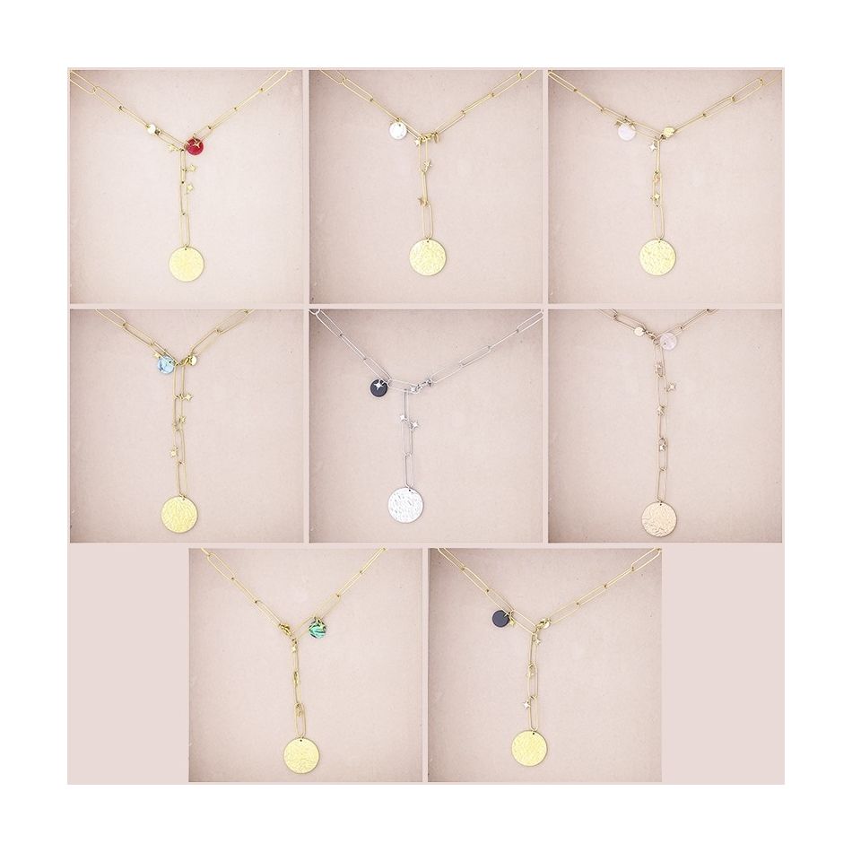 COLLAR ACERO COLGANTE MONEDA